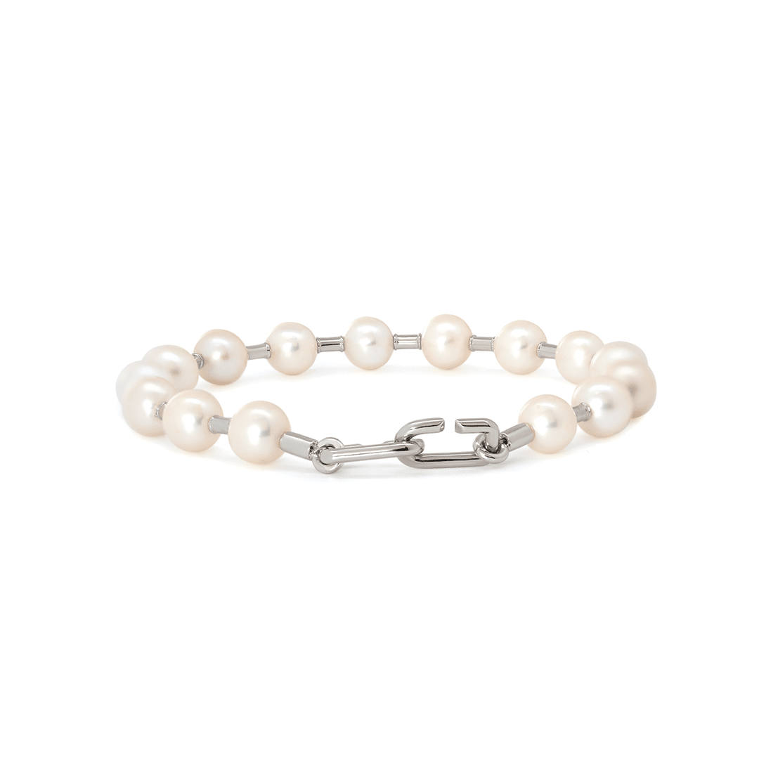 Near - Round Freshwater Pearl Station Bracelet - FIORESE JEWELRY