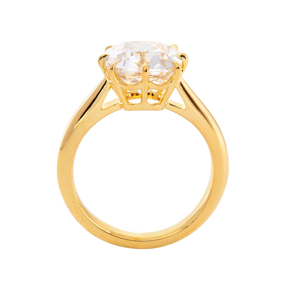 Old Mine-Cut Cushion Lab Diamond 8-Prong Basket Solitaire Ring