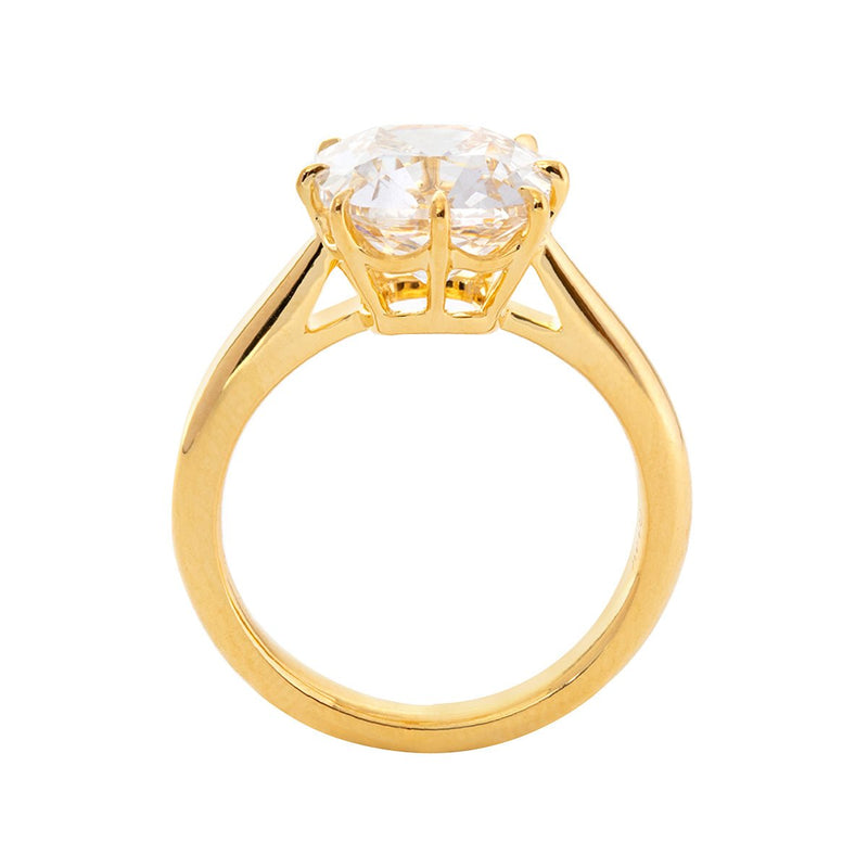 Old Mine - Cut Cushion Lab Diamond 8 - Prong Basket Solitaire Ring - FIORESE JEWELRY