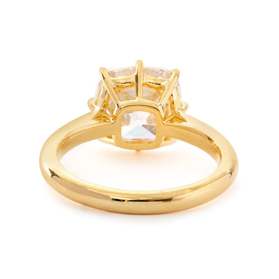 Old Mine - Cut Cushion Lab Diamond 8 - Prong Basket Solitaire Ring - FIORESE JEWELRY