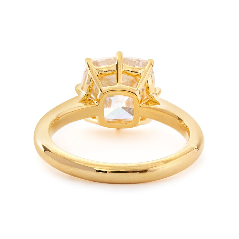 Old Mine - Cut Cushion Lab Diamond 8 - Prong Basket Solitaire Ring - FIORESE JEWELRY