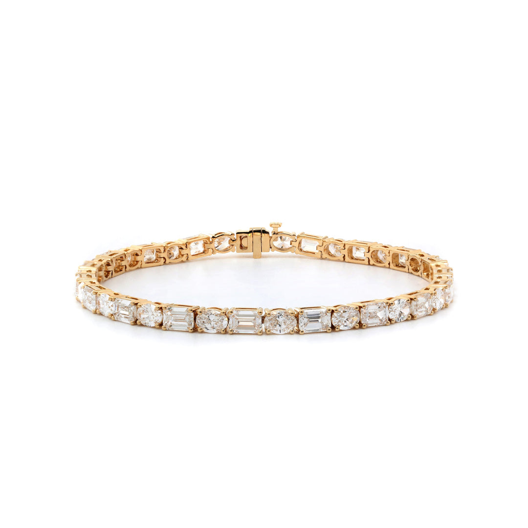 Oval- and Emerald-Cut Lab Diamond East-West Tennis Bracelet - FIORESE JEWELRY