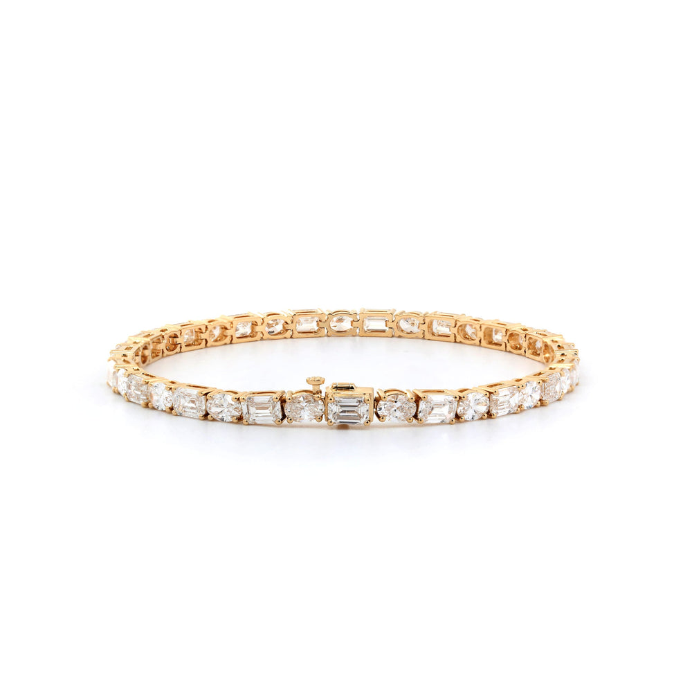 Oval- and Emerald-Cut Lab Diamond East-West Tennis Bracelet - FIORESE JEWELRY