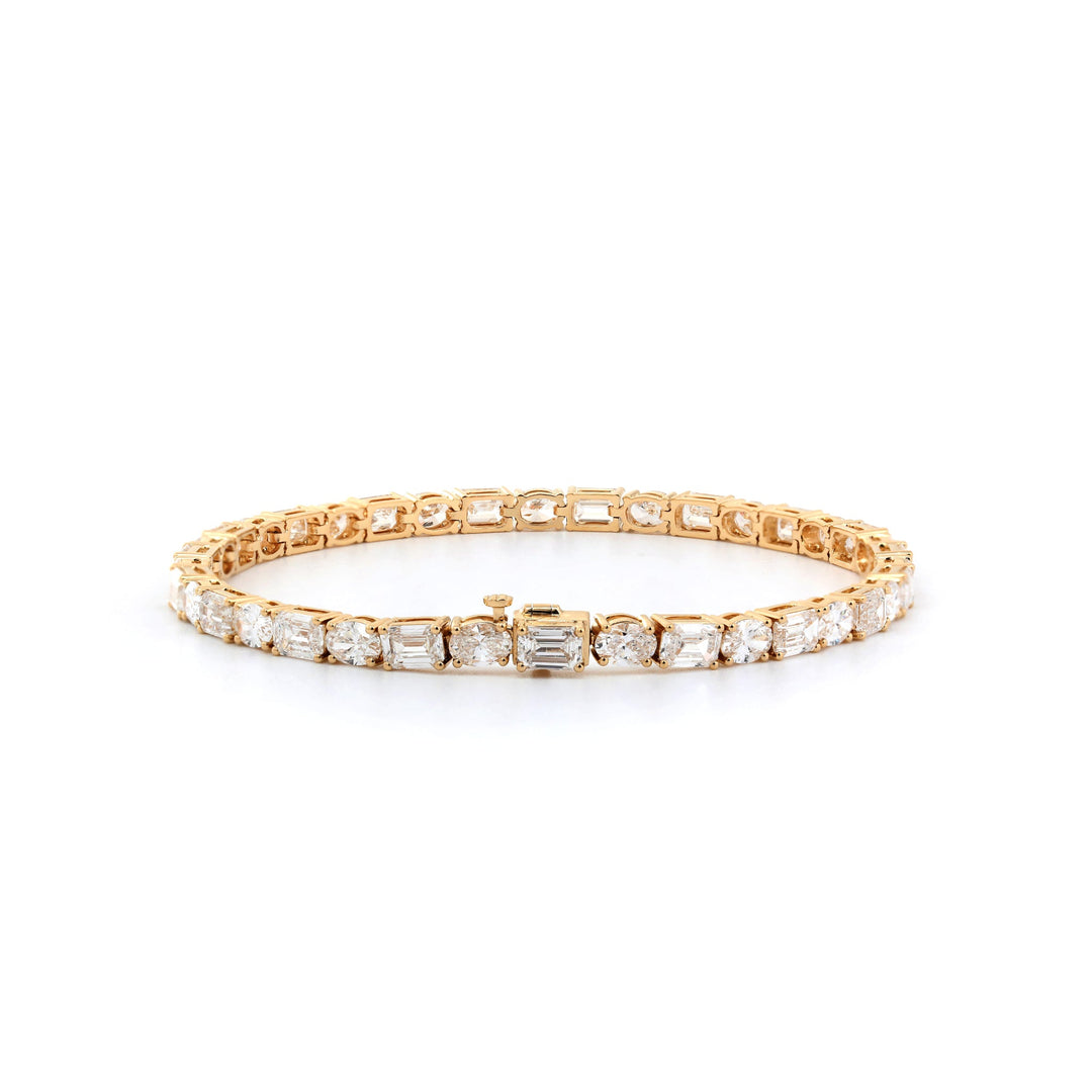 Oval- and Emerald-Cut Lab Diamond East-West Tennis Bracelet - FIORESE JEWELRY