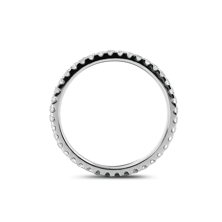Oval Cut Lab Diamond 4 - Claw Hidden Halo Cathedral Bridal Set — Engagement Ring with U - Shaped Pavé Eternity Band - FIORESE JEWELRY