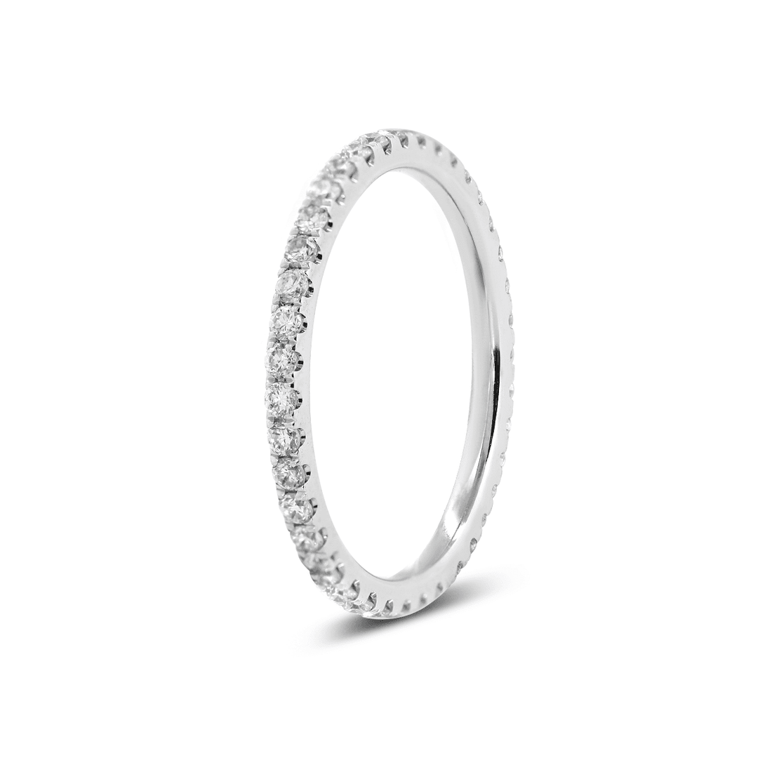Oval Cut Lab Diamond 4 - Claw Hidden Halo Cathedral Bridal Set — Engagement Ring with U - Shaped Pavé Eternity Band - FIORESE JEWELRY