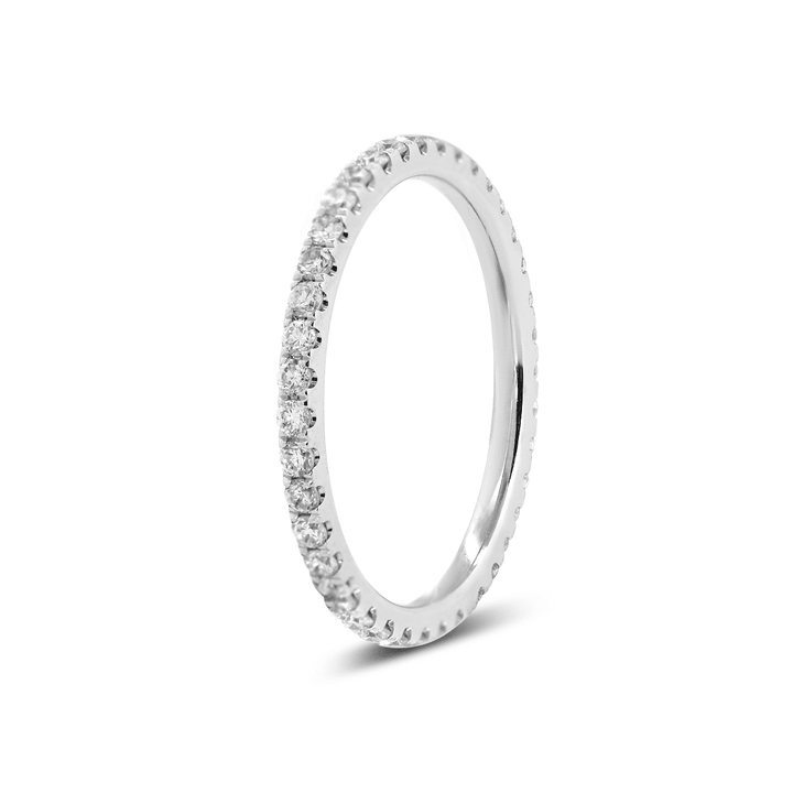 Oval Cut Lab Diamond 4 - Claw Hidden Halo Cathedral Bridal Set — Engagement Ring with U - Shaped Pavé Eternity Band - FIORESE JEWELRY