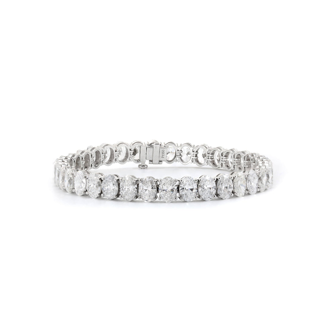 Oval Cut Lab Diamond 4-Prong Basket Tennis Bracelet - FIORESE JEWELRY