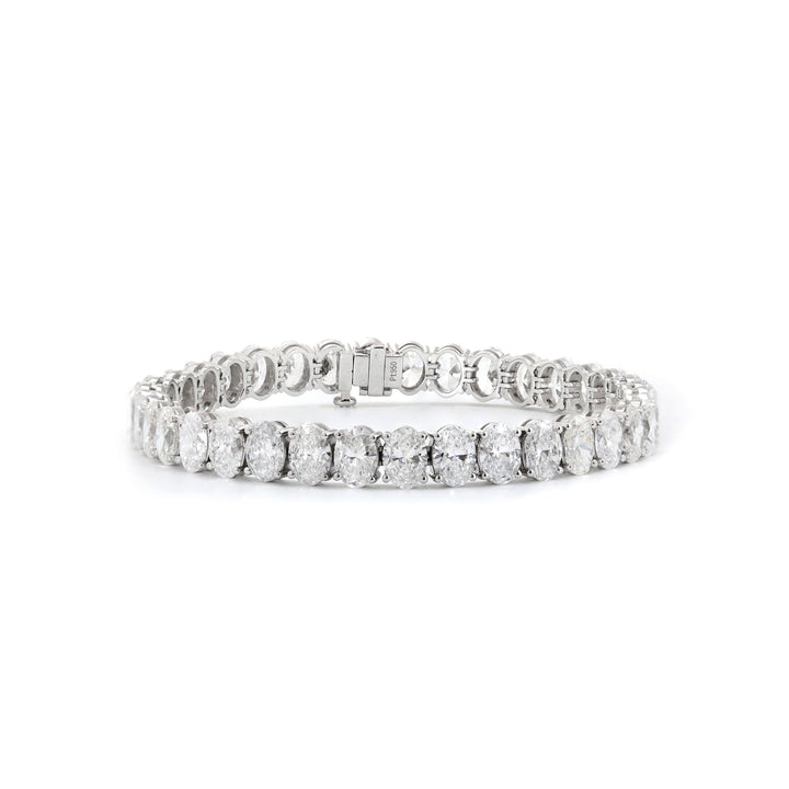Oval Cut Lab Diamond 4-Prong Basket Tennis Bracelet - FIORESE JEWELRY