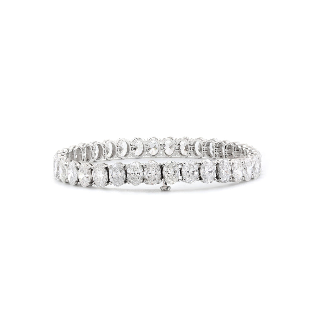 Oval Cut Lab Diamond 4-Prong Basket Tennis Bracelet - FIORESE JEWELRY