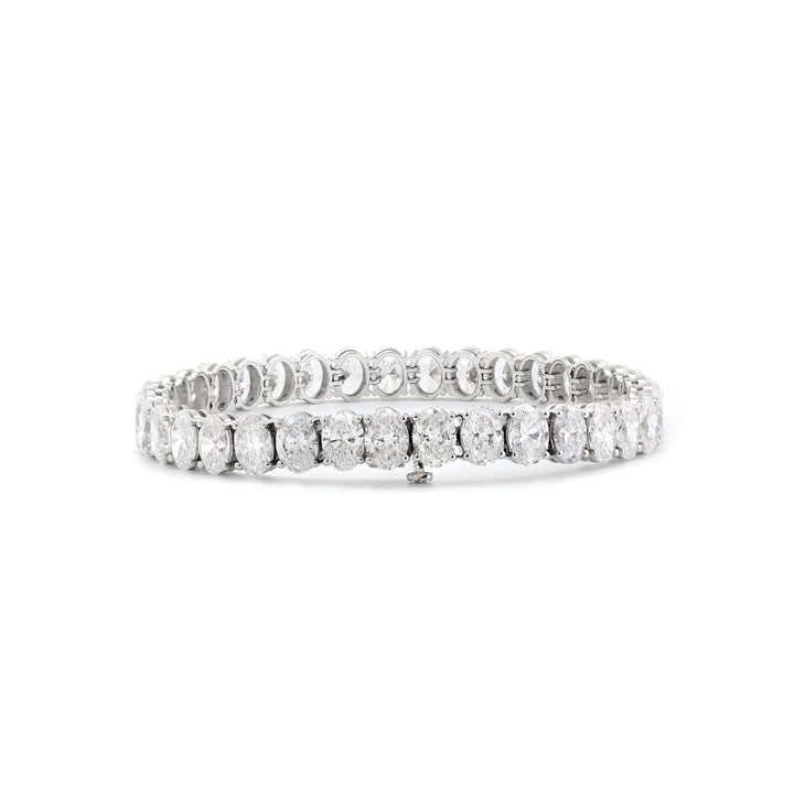 Oval Cut Lab Diamond 4-Prong Basket Tennis Bracelet - FIORESE JEWELRY