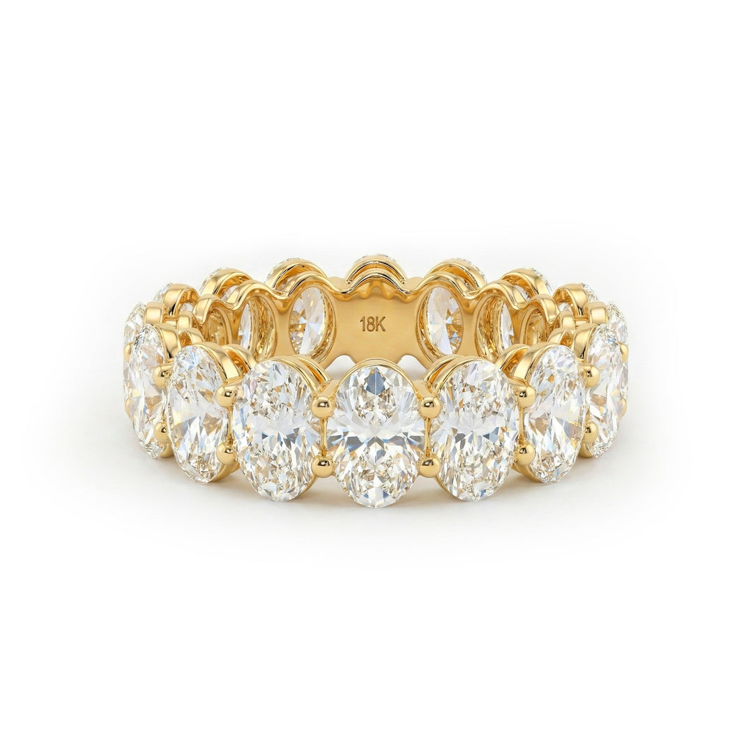 Oval - Cut Lab Diamond Eternity Ring with Shared Prong Basket - FIORESE JEWELRY