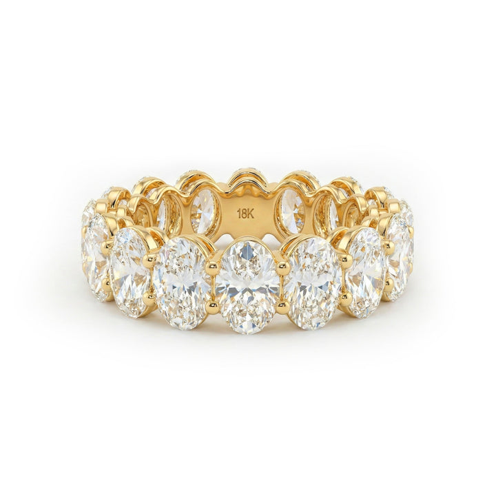 Oval - Cut Lab Diamond Eternity Ring with Shared Prong Basket - FIORESE JEWELRY