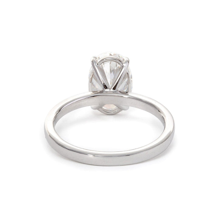 Oval - Cut Lab Diamond Solitaire Ring with 4 - Prong Martini Setting - FIORESE JEWELRY