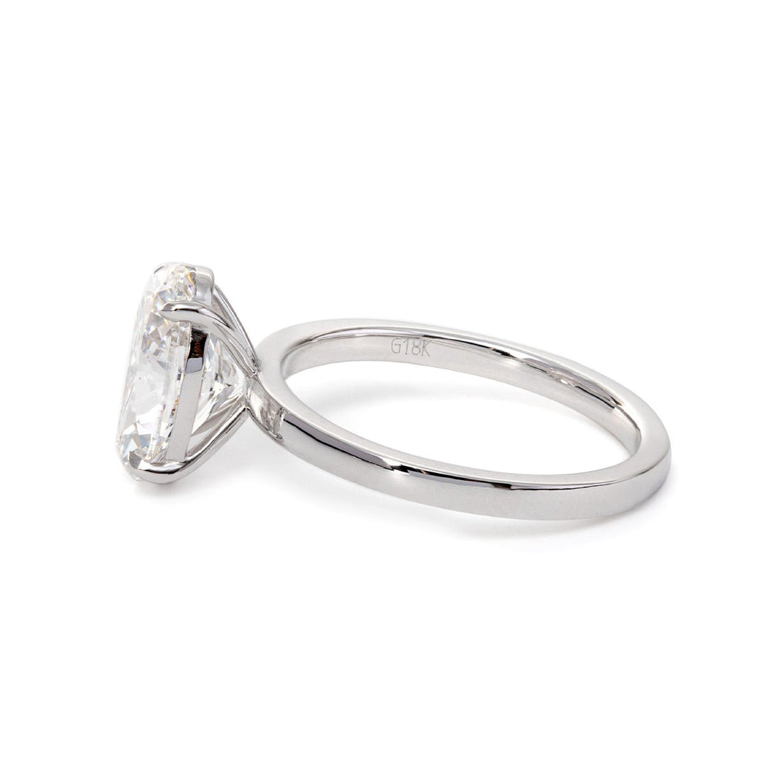 Oval - Cut Lab Diamond Solitaire Ring with 4 - Prong Martini Setting - FIORESE JEWELRY