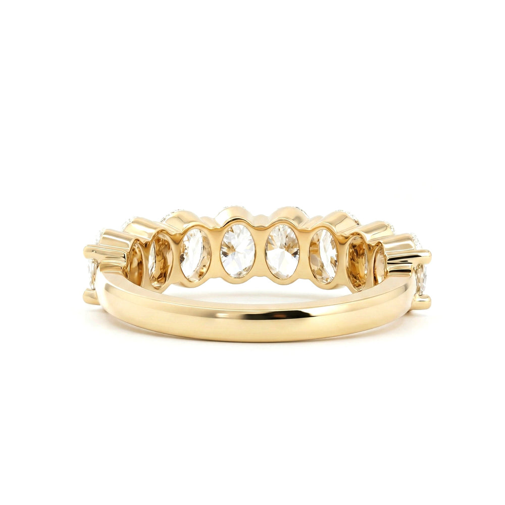 Oval Lab Diamond Half Eternity Ring with Shared Prong Setting - FIORESE JEWELRY