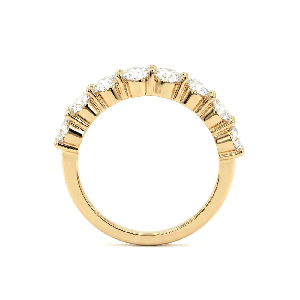 Oval Lab Diamond Half Eternity Ring with Shared Prong Setting - FIORESE JEWELRY