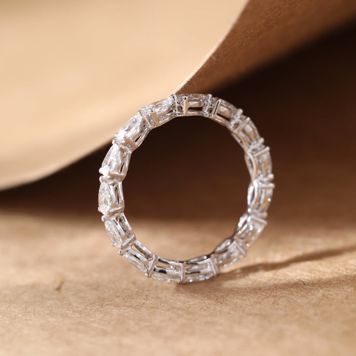 Pear-Cut Lab Diamond East-West Eternity Wedding Ring - FIORESE JEWELRY