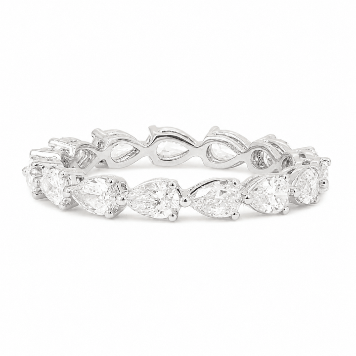 Pear-Cut Lab Diamond East-West Eternity Wedding Ring - FIORESE JEWELRY