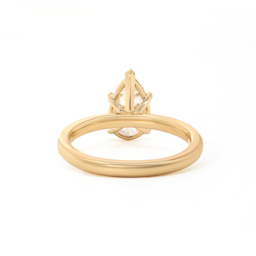 Pear - Cut Lab Diamond Solitaire Ring with 5 - Prong Martini Setting - FIORESE JEWELRY