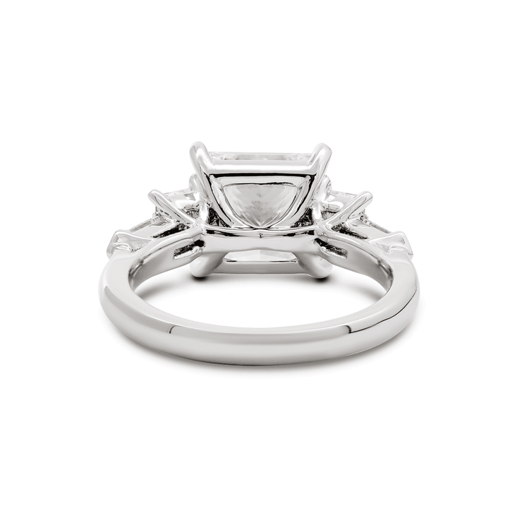 Platinum 2.5ct Princess Cut Lab Diamond 5 Stone Engagement Ring with Radiant Cut and Bullet Cut Side - stones - FIORESE JEWELRY