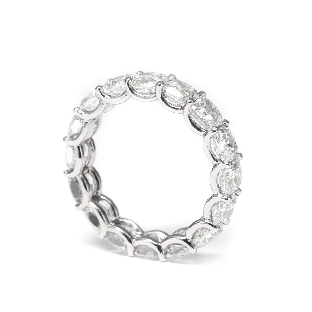 Platinum Cushion Cut Lab Diamond Eternity Ring