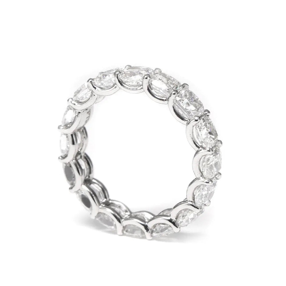 Platinum Cushion Cut Lab Diamond Eternity Ring - FIORESE JEWELRY
