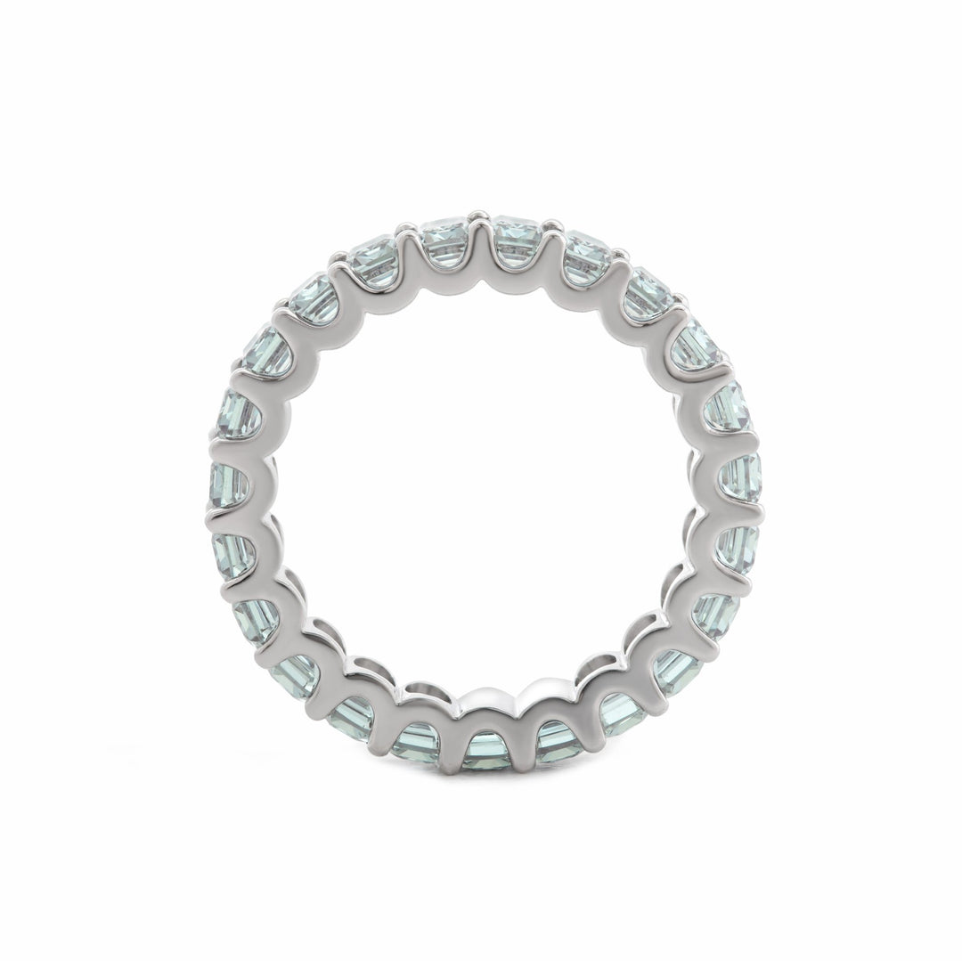 Platinum Emerald Cut Lab Alexandrite Eternity Ring - FIORESE JEWELRY
