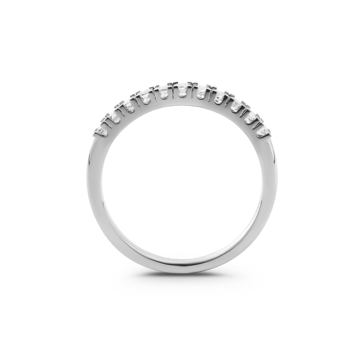 Platinum Princess Cut Lab Diamond 11 Stone Half Eternity Ring - FIORESE JEWELRY