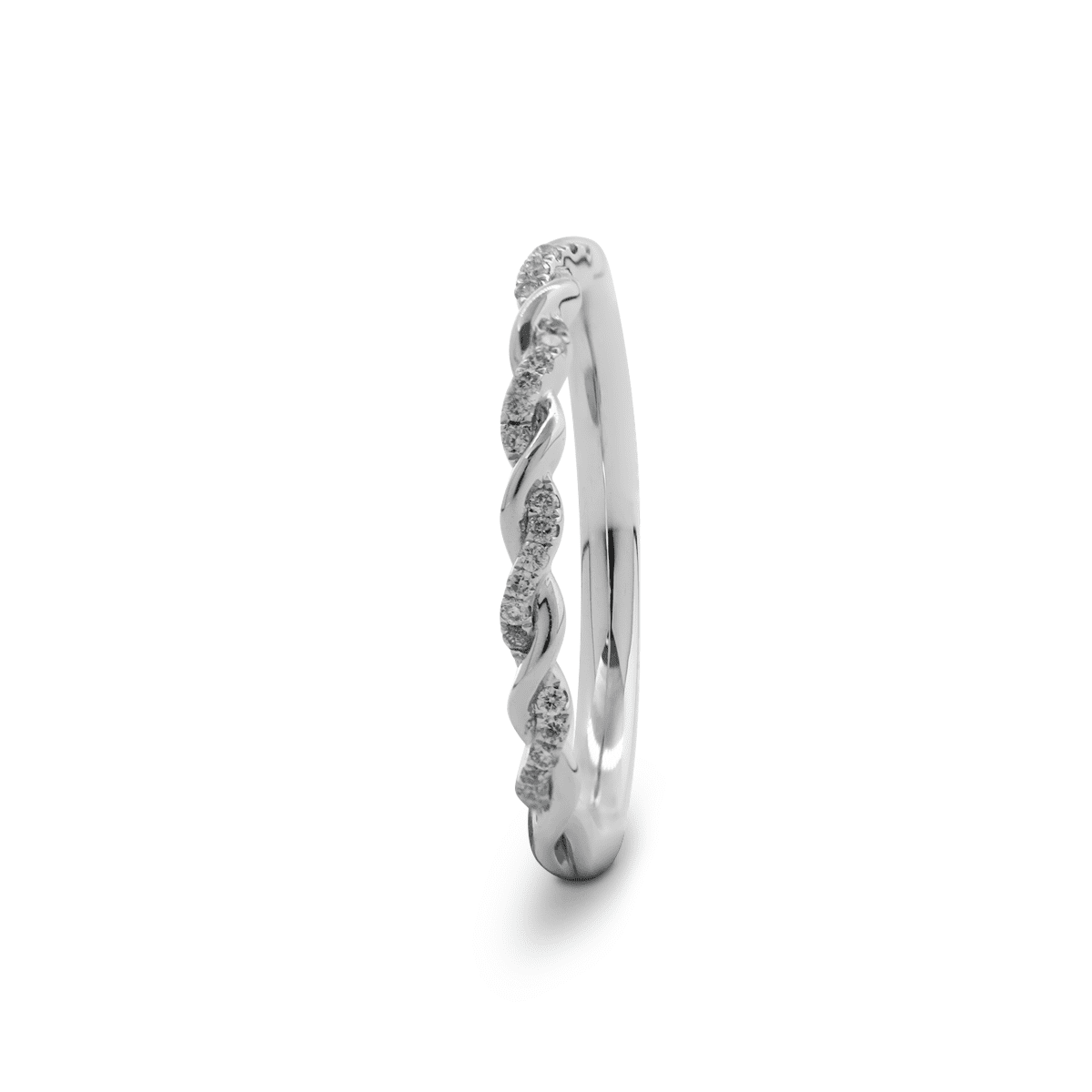 Platinum Round Lab Diamond Twist Ring Enhancer - FIORESE JEWELRY