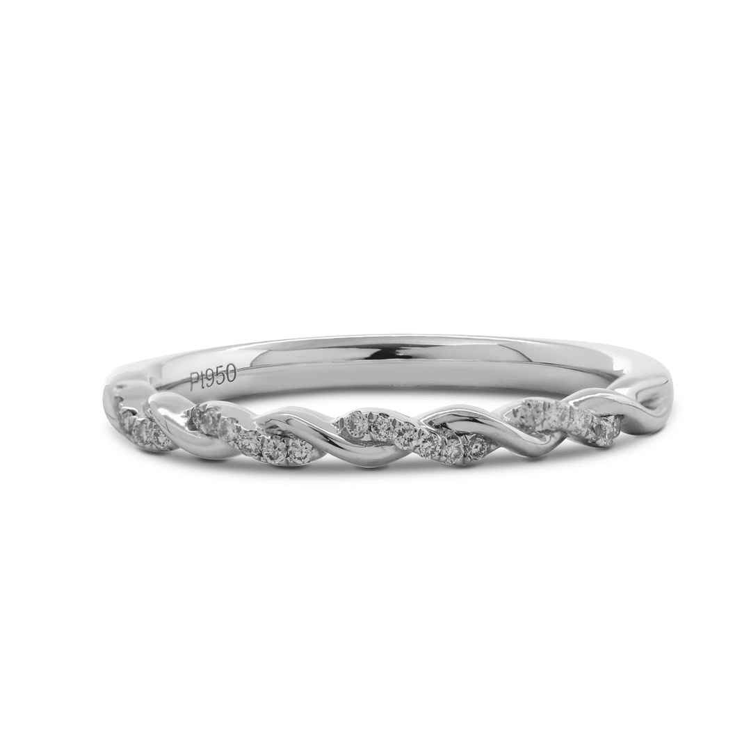 Platinum Round Lab Diamond Twist Ring Enhancer - FIORESE JEWELRY