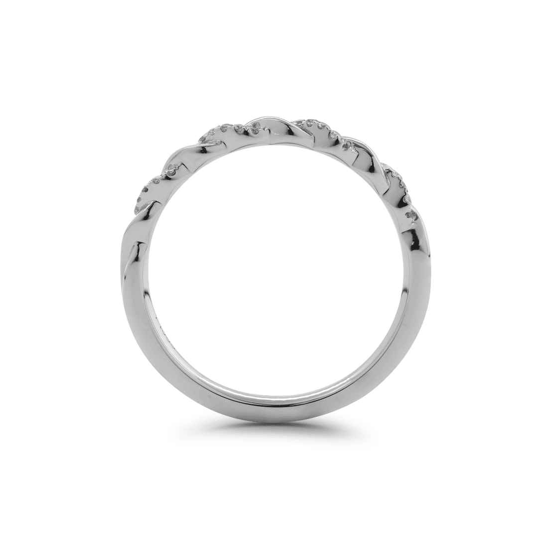 Platinum Round Lab Diamond Twist Ring Enhancer - FIORESE JEWELRY
