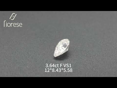 3.64ct Pear Old Mine Cut Lab Diamond F VS1 NO.382