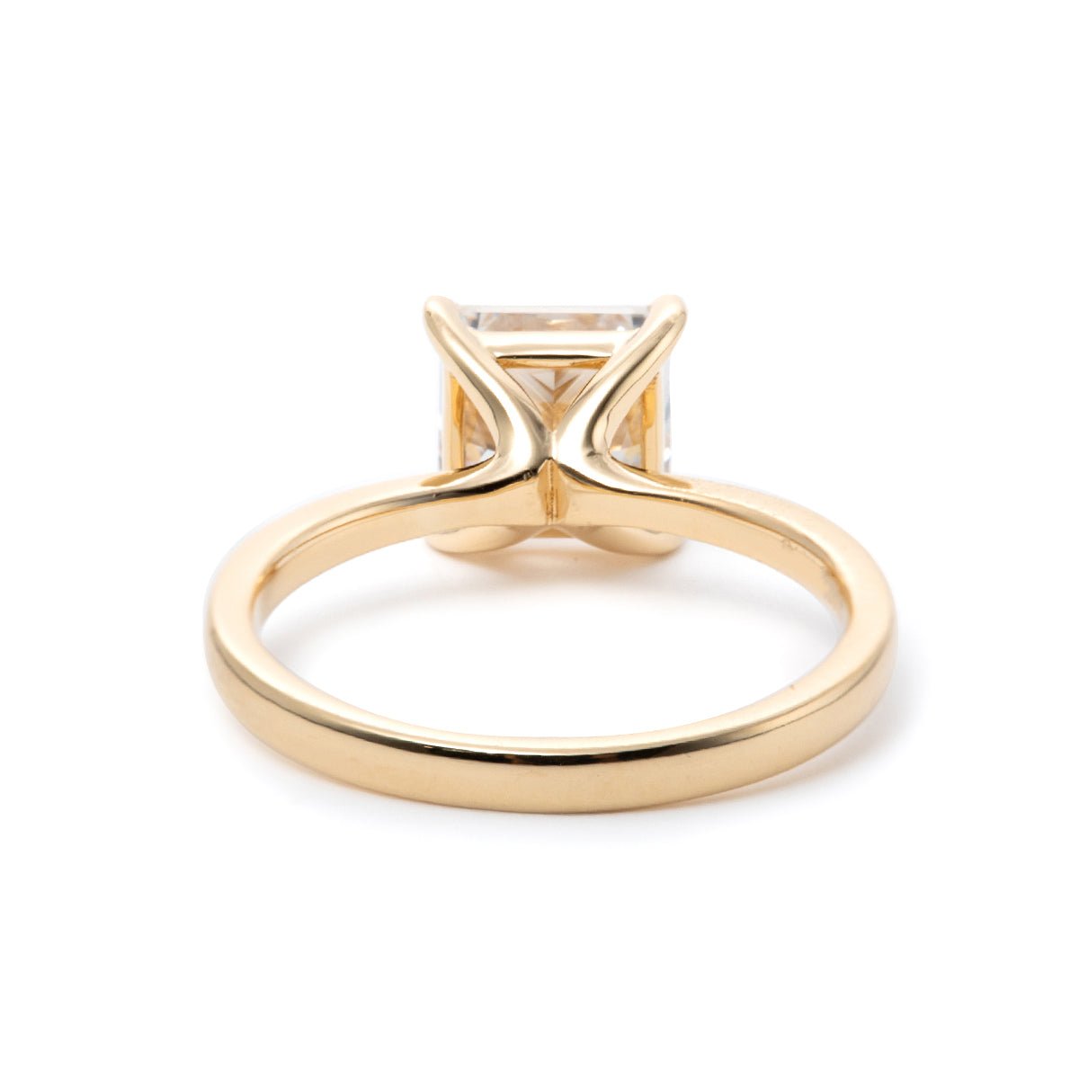 Princess-Cut Lab Diamond Solitaire Ring with 4-Prong Martini Setting