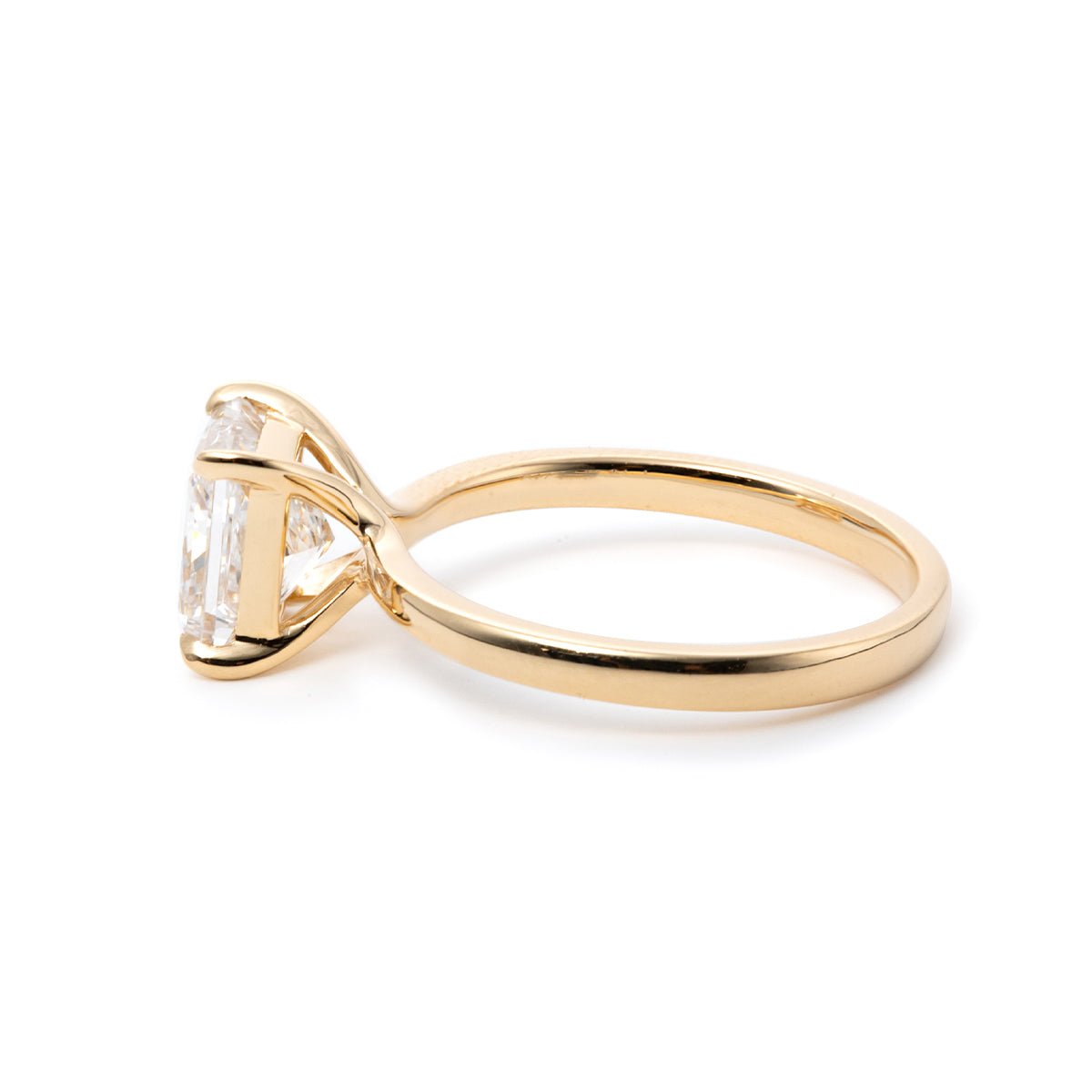 Princess-Cut Lab Diamond Solitaire Ring with 4-Prong Martini Setting