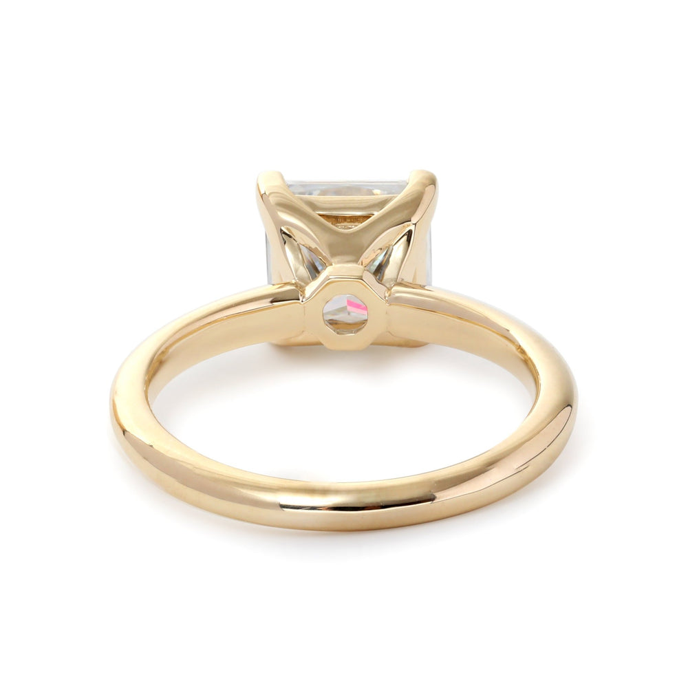 Princess - Cut Lab Diamond Solitaire Ring with 4 - Prong Tulip Basket Setting - FIORESE JEWELRY