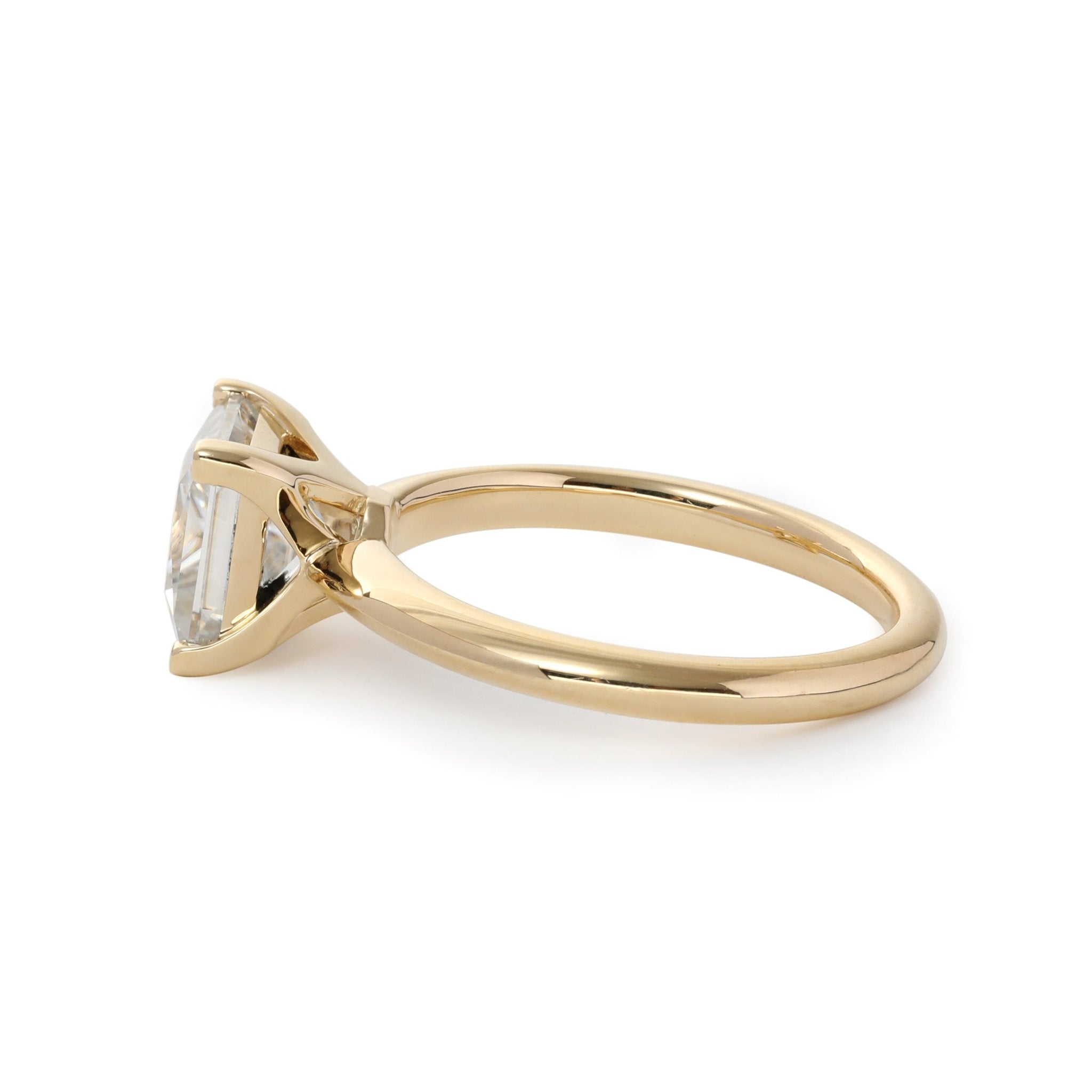 Princess-Cut Lab Diamond Solitaire Ring with 4-Prong Tulip Basket Setting