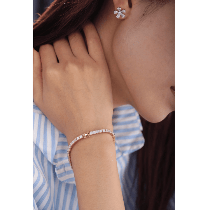Princess Cut Lab Diamond Tennis Bracelet in Prong Setting - FIORESE JEWELRY