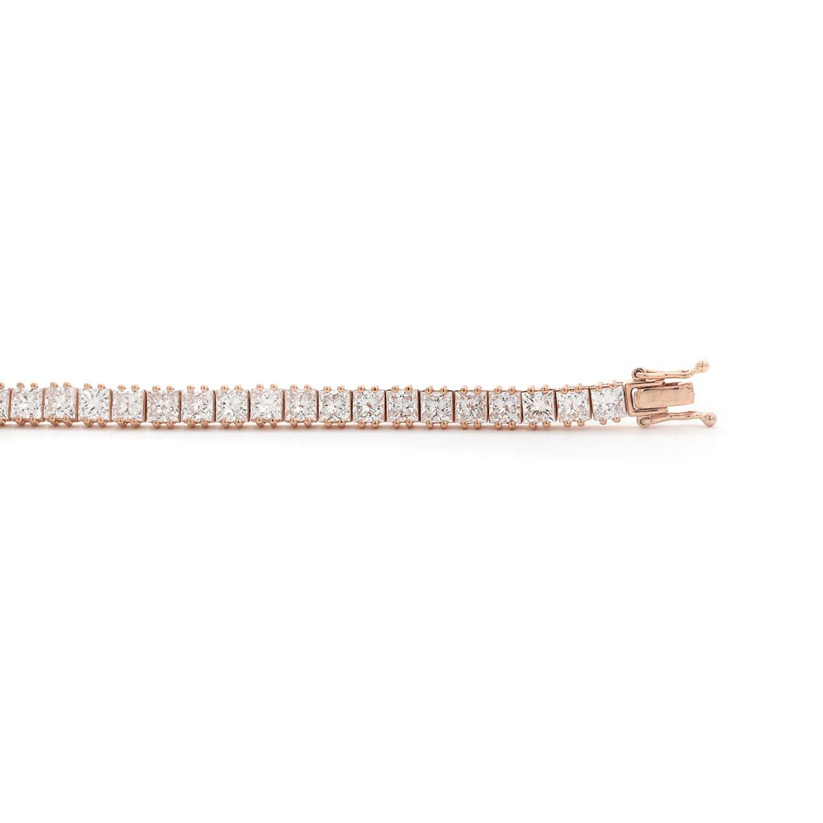 Princess Cut Lab Diamond Tennis Bracelet in Prong Setting