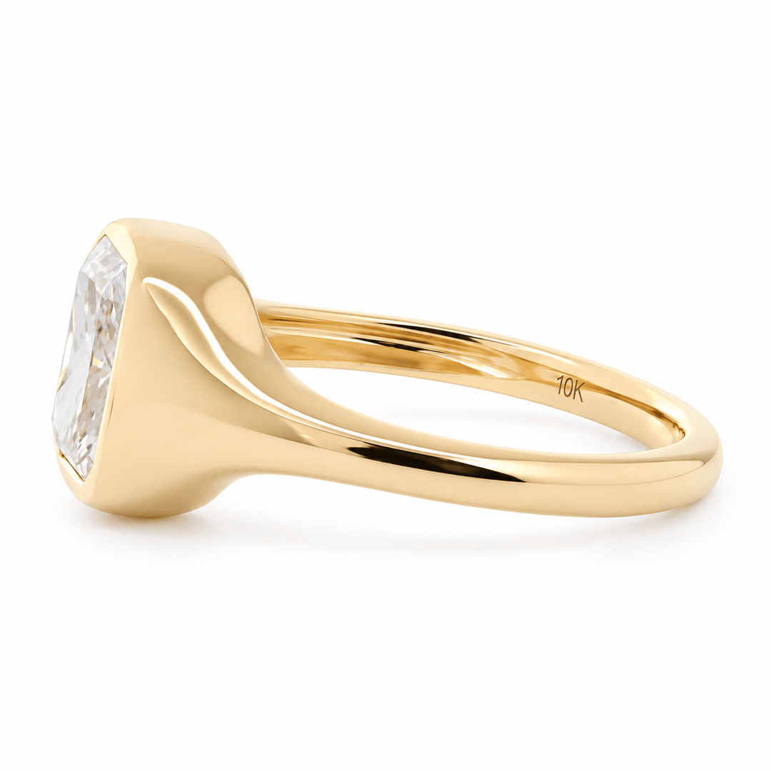 Radiant Cut Lab-Grown Diamond Bezel Solitaire Ring - FIORESE JEWELRY