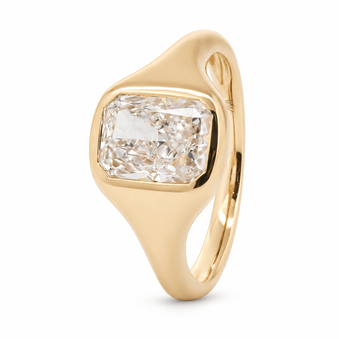 Radiant Cut Lab-Grown Diamond Bezel Solitaire Ring - FIORESE JEWELRY