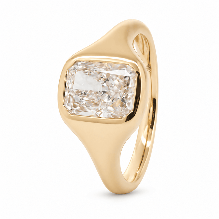 Radiant Cut Lab-Grown Diamond Bezel Solitaire Ring - FIORESE JEWELRY