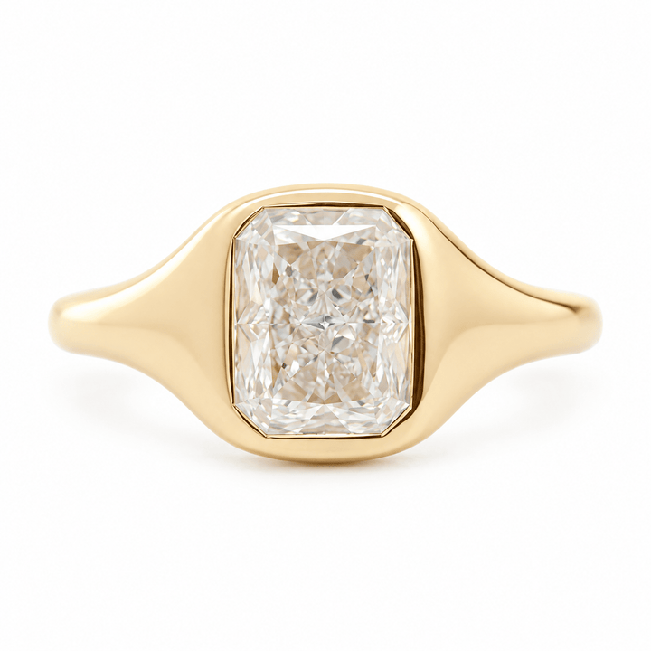 Radiant Cut Lab-Grown Diamond Bezel Solitaire Ring - FIORESE JEWELRY