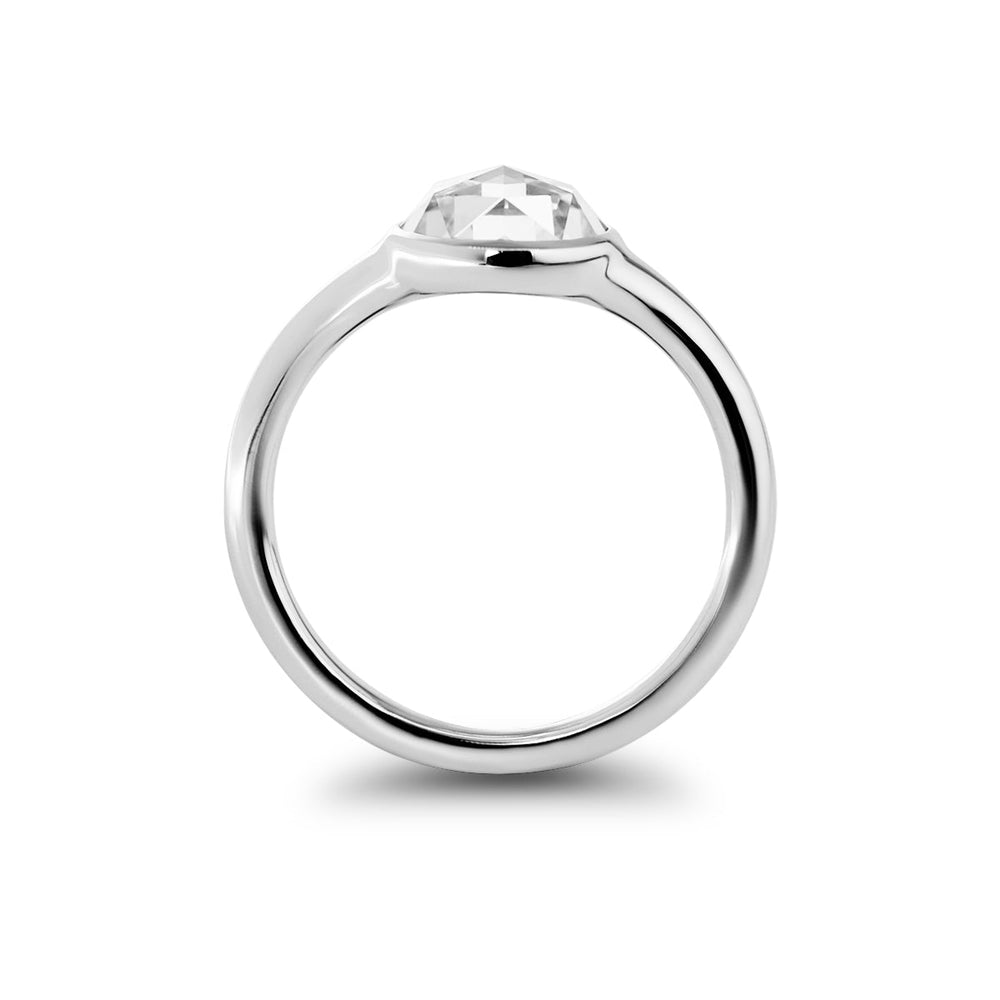 Rose - Cut Lab Diamond Bezel Solitaire Ring - FIORESE JEWELRY
