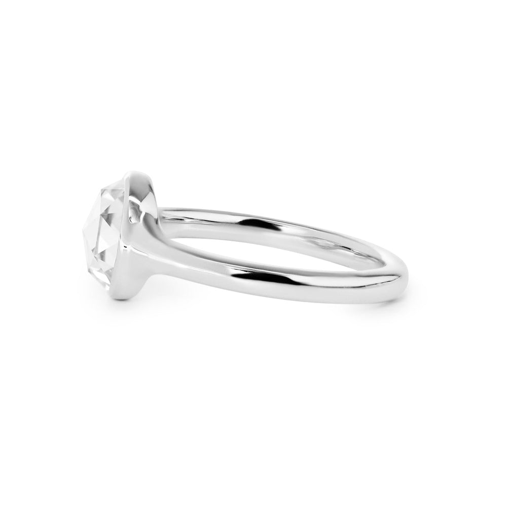 Rose - Cut Lab Diamond Bezel Solitaire Ring - FIORESE JEWELRY
