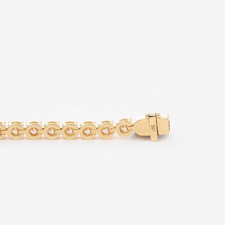 Round Brilliant Cut Lab Diamond 4 - Prong Rounded Basket Tennis Bracelet with Box Clasp - FIORESE JEWELRY