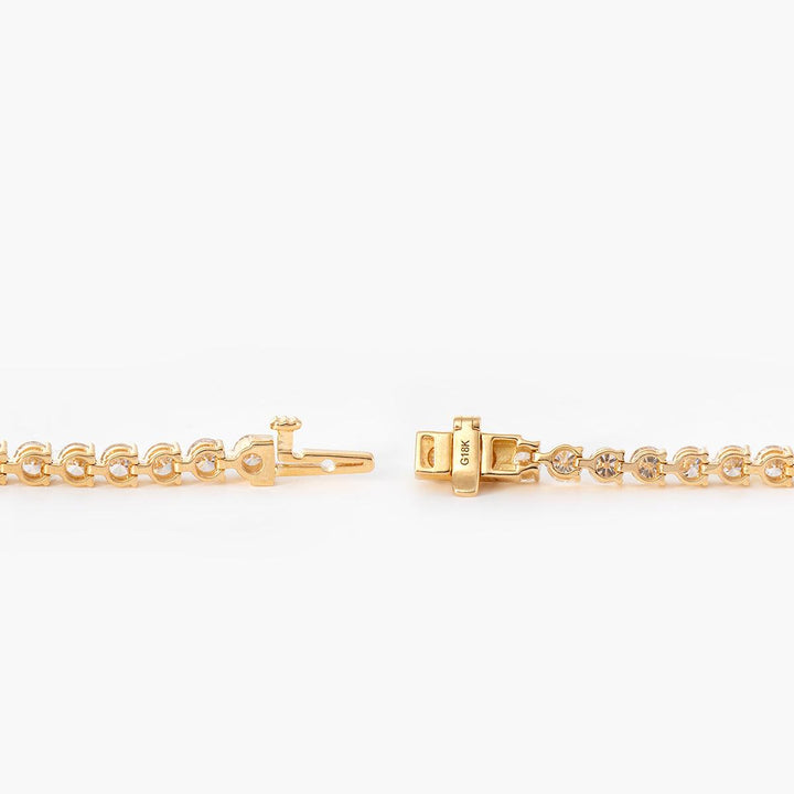 Round Brilliant Cut Lab Diamond Three - Prong Basket Tennis Bracelet with Box Clasp - FIORESE JEWELRY