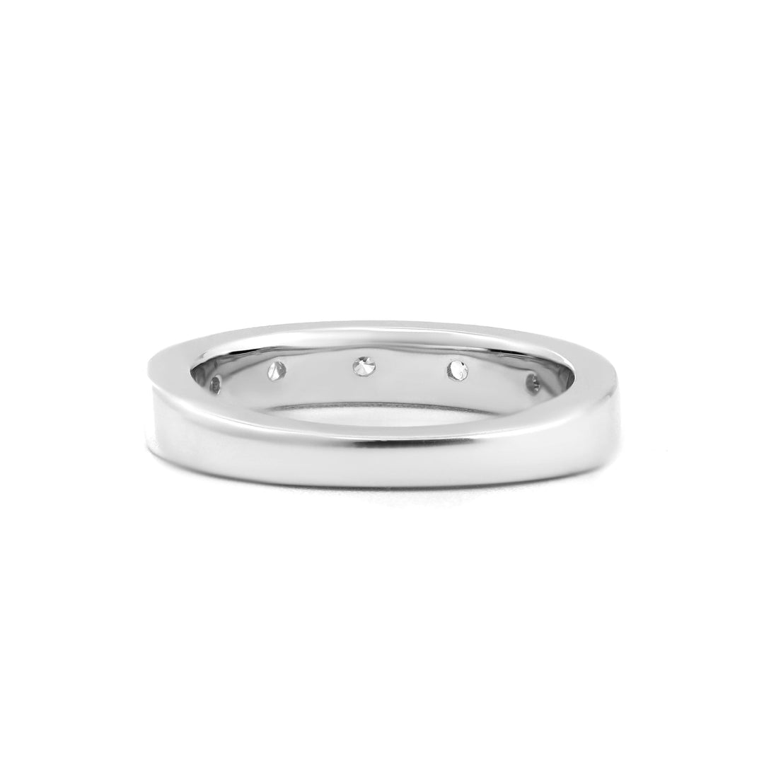 Round - Cut Lab Diamond Channel Half Eternity Ring - FIORESE JEWELRY
