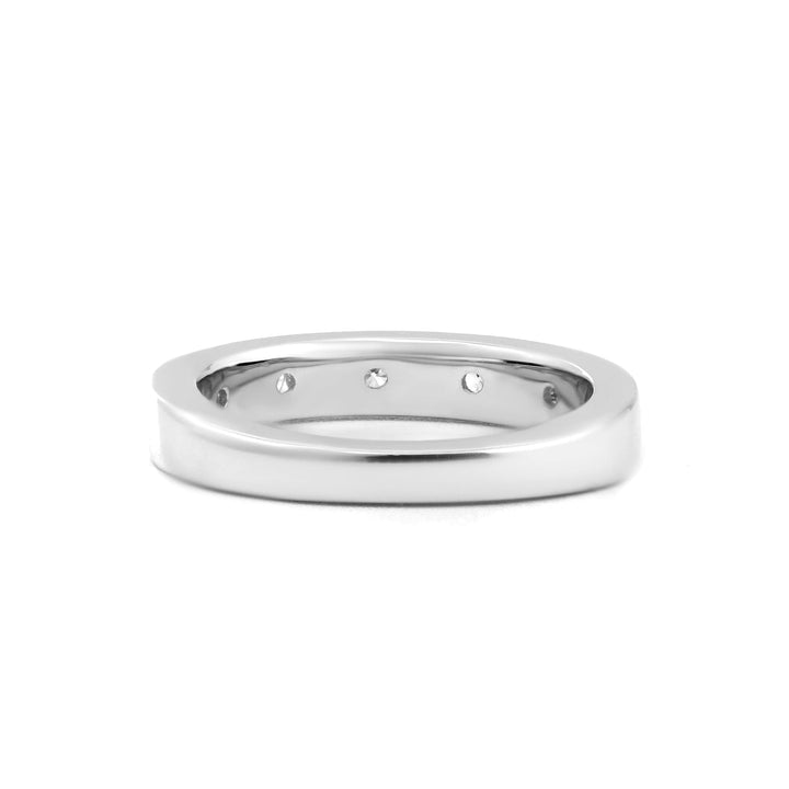 Round - Cut Lab Diamond Channel Half Eternity Ring - FIORESE JEWELRY