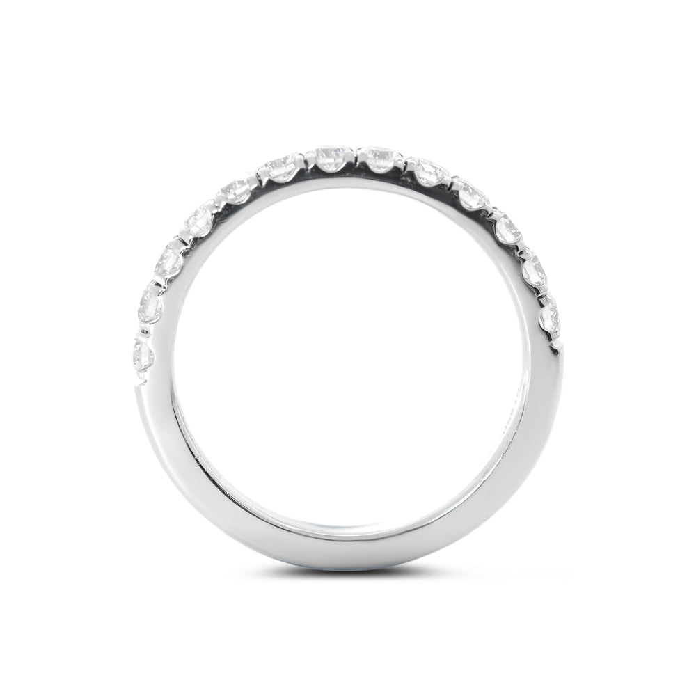 Round - Cut Lab Diamond U - Shaped Pavé Half Eternity Ring - FIORESE JEWELRY